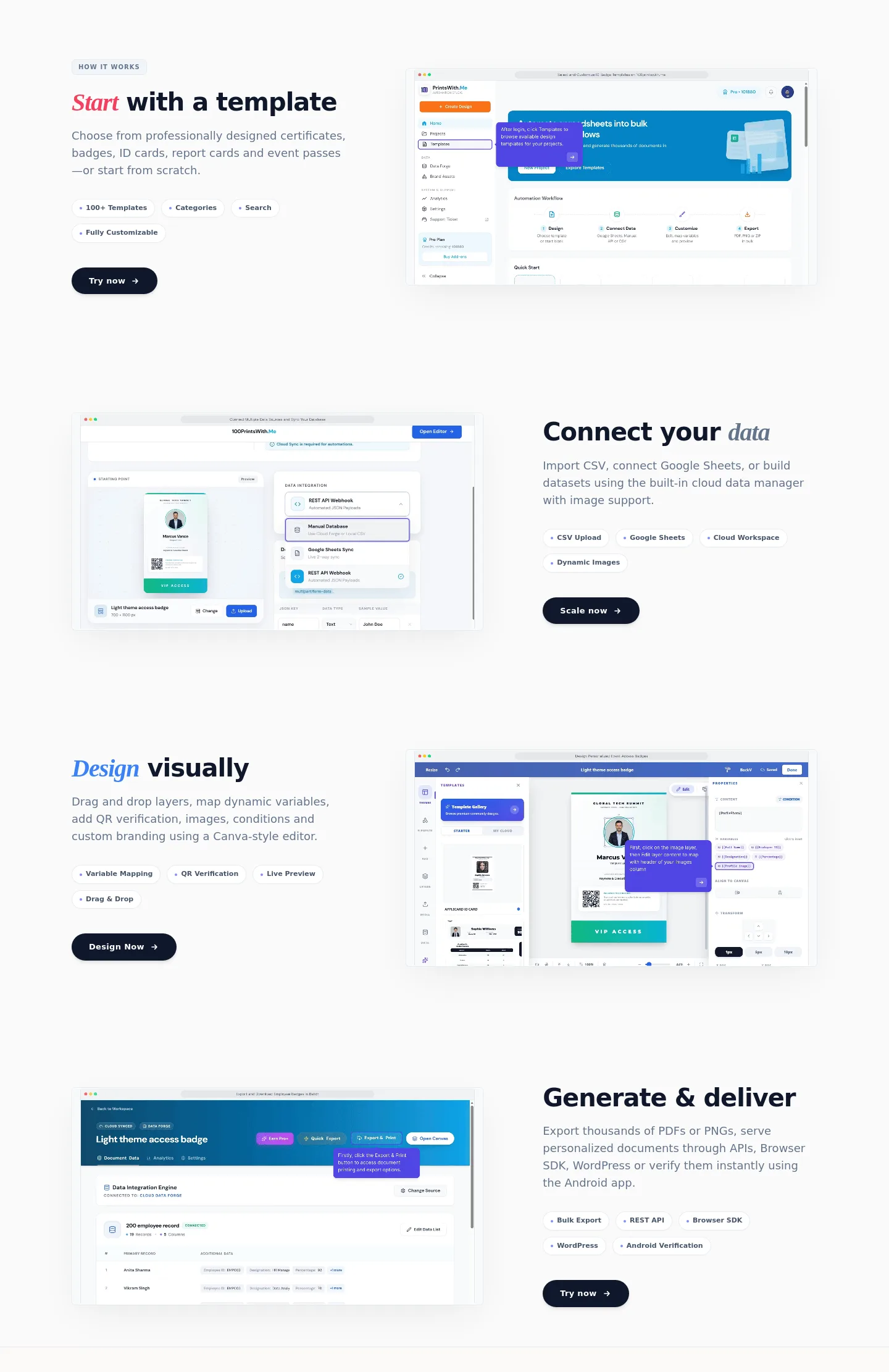 100printswith.me — Features