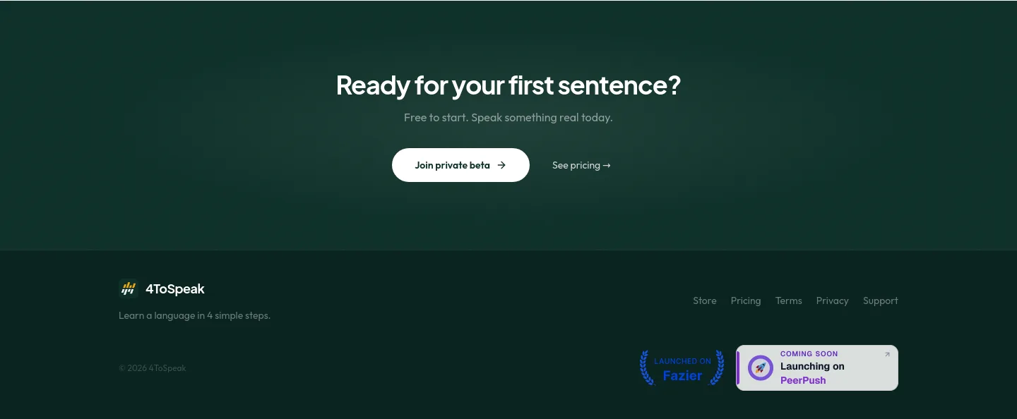 4tospeak.com — CTA