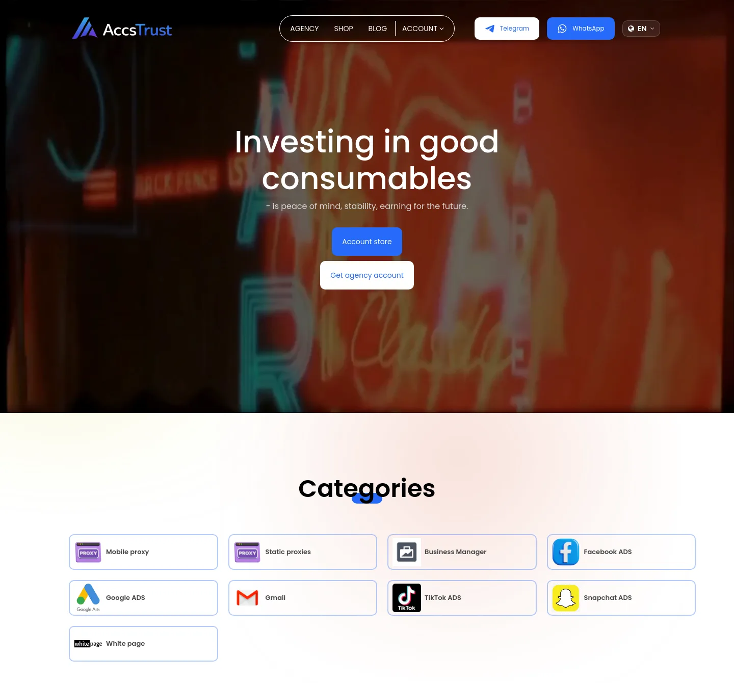 accstrust.com — a measured funnel