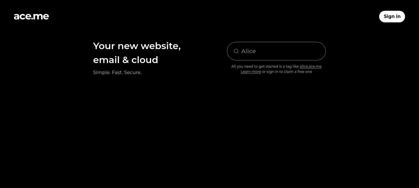 ace.me — a measured funnel