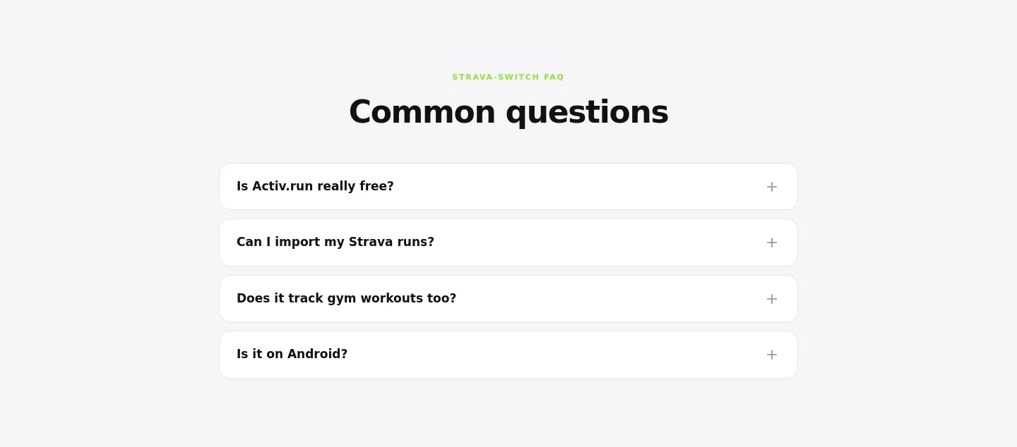 activ.run FAQ section