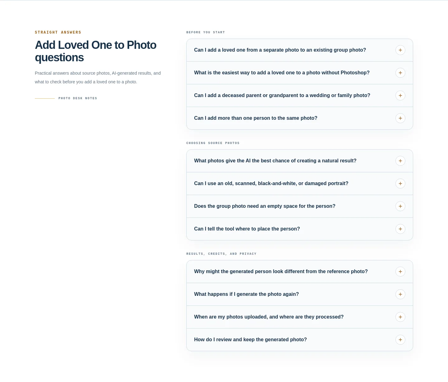 addlovedonetophoto.online FAQ section