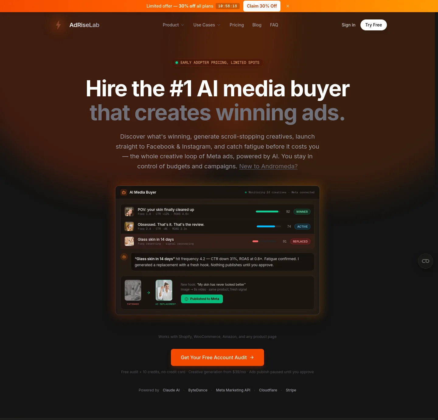 adriselab.com Hero section