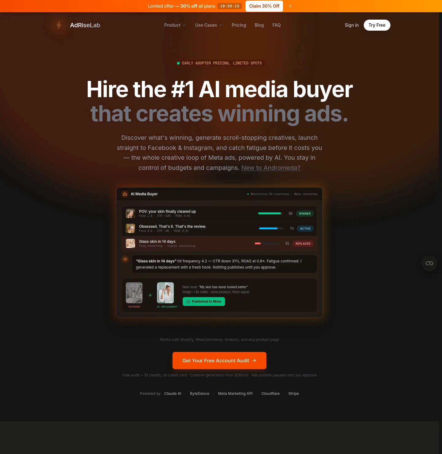 adriselab.com — a measured funnel