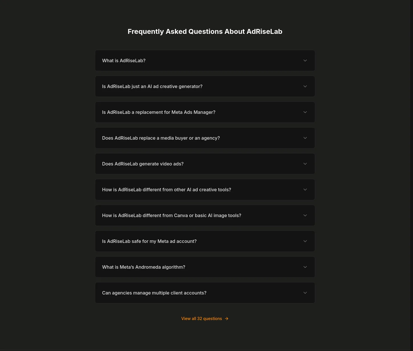 adriselab.com FAQ section