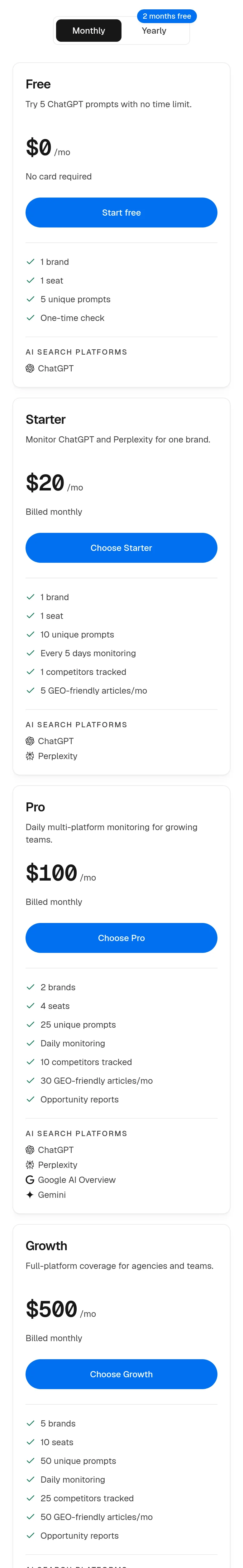 aeomantis.com — a real Pricing section