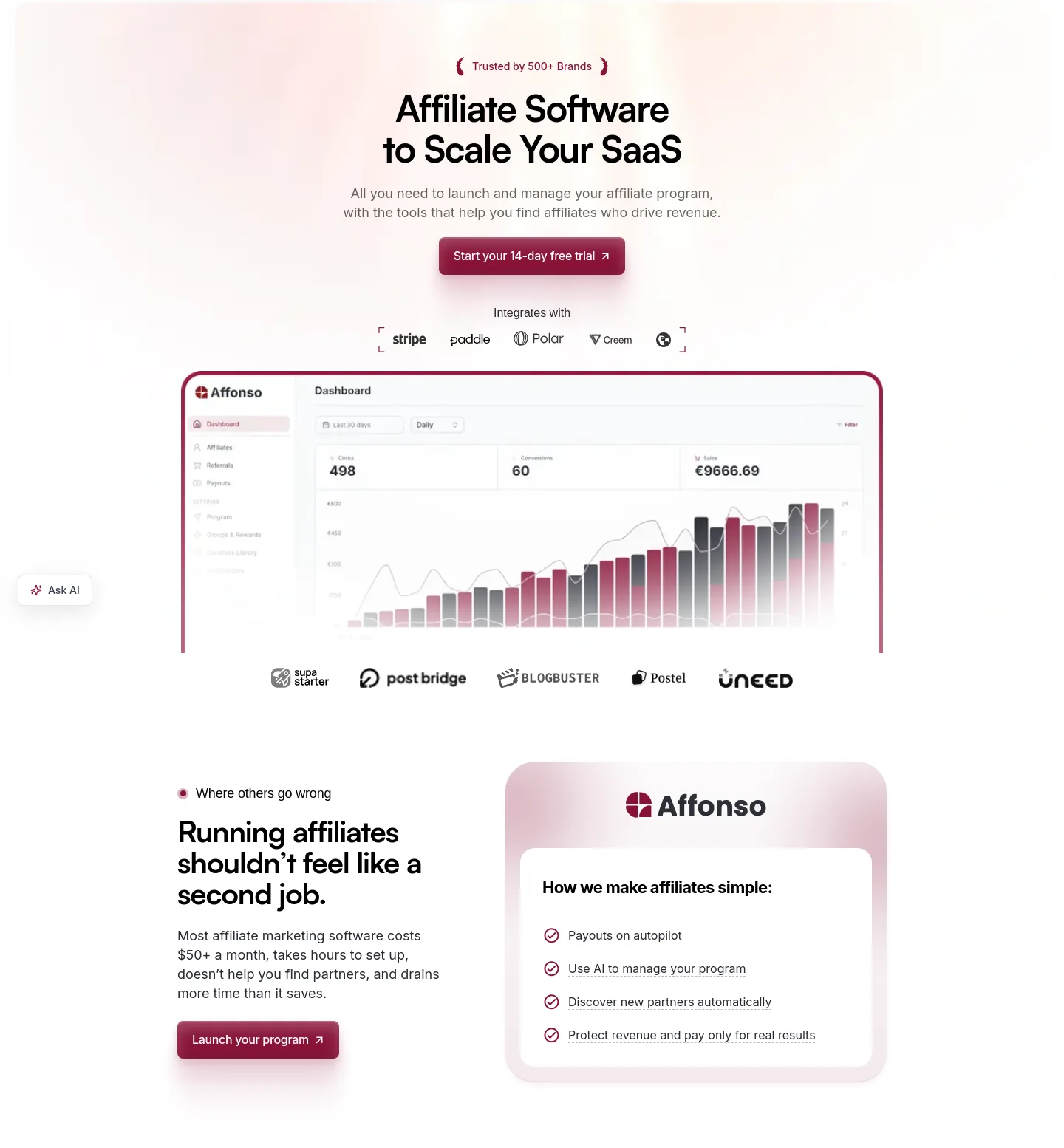 affonso.io Hero section