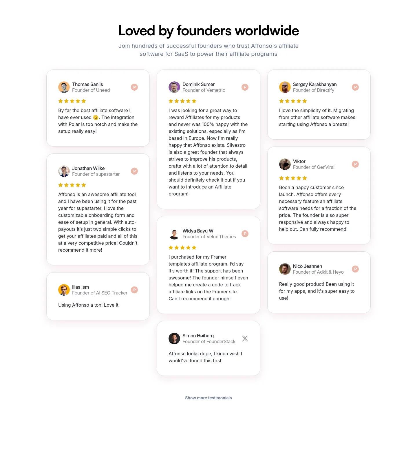 affonso.io — a real Logo Wall section