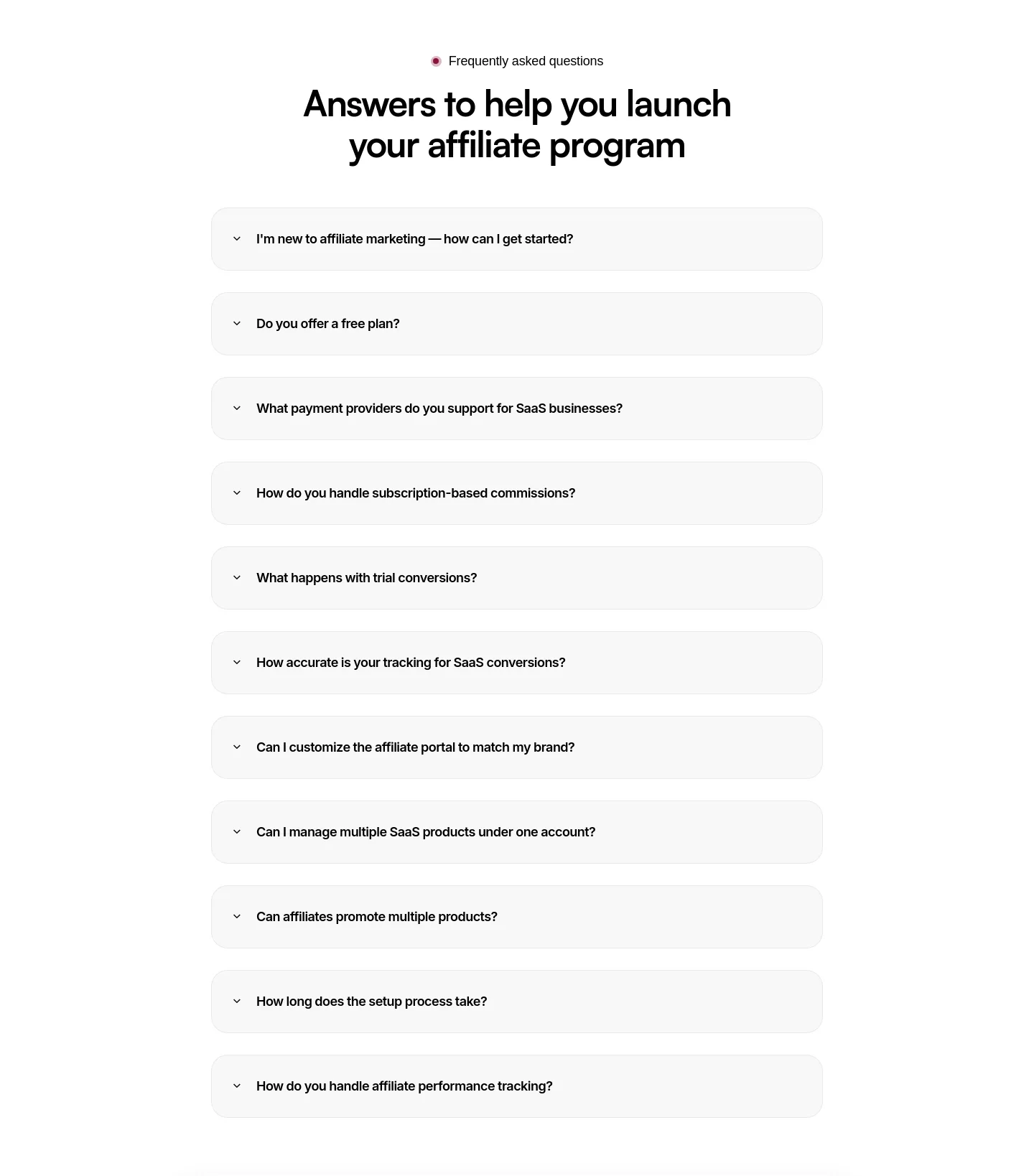 affonso.io — a real FAQ section