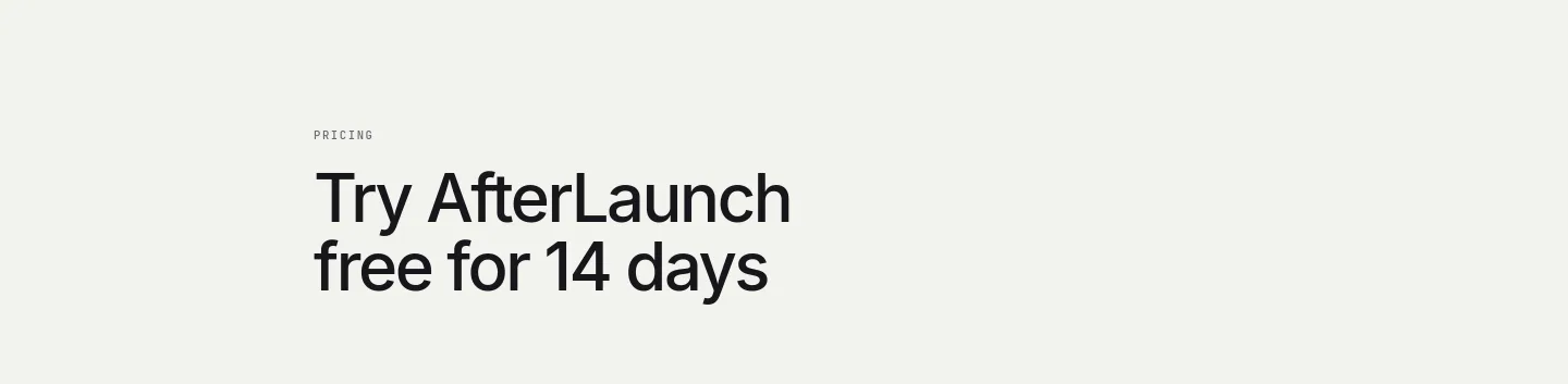 afterlaunch.io — Hero