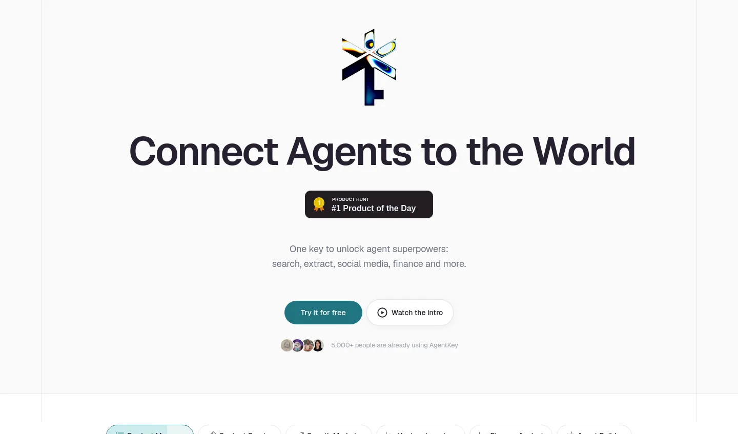 agentkey.app — a real Stats section