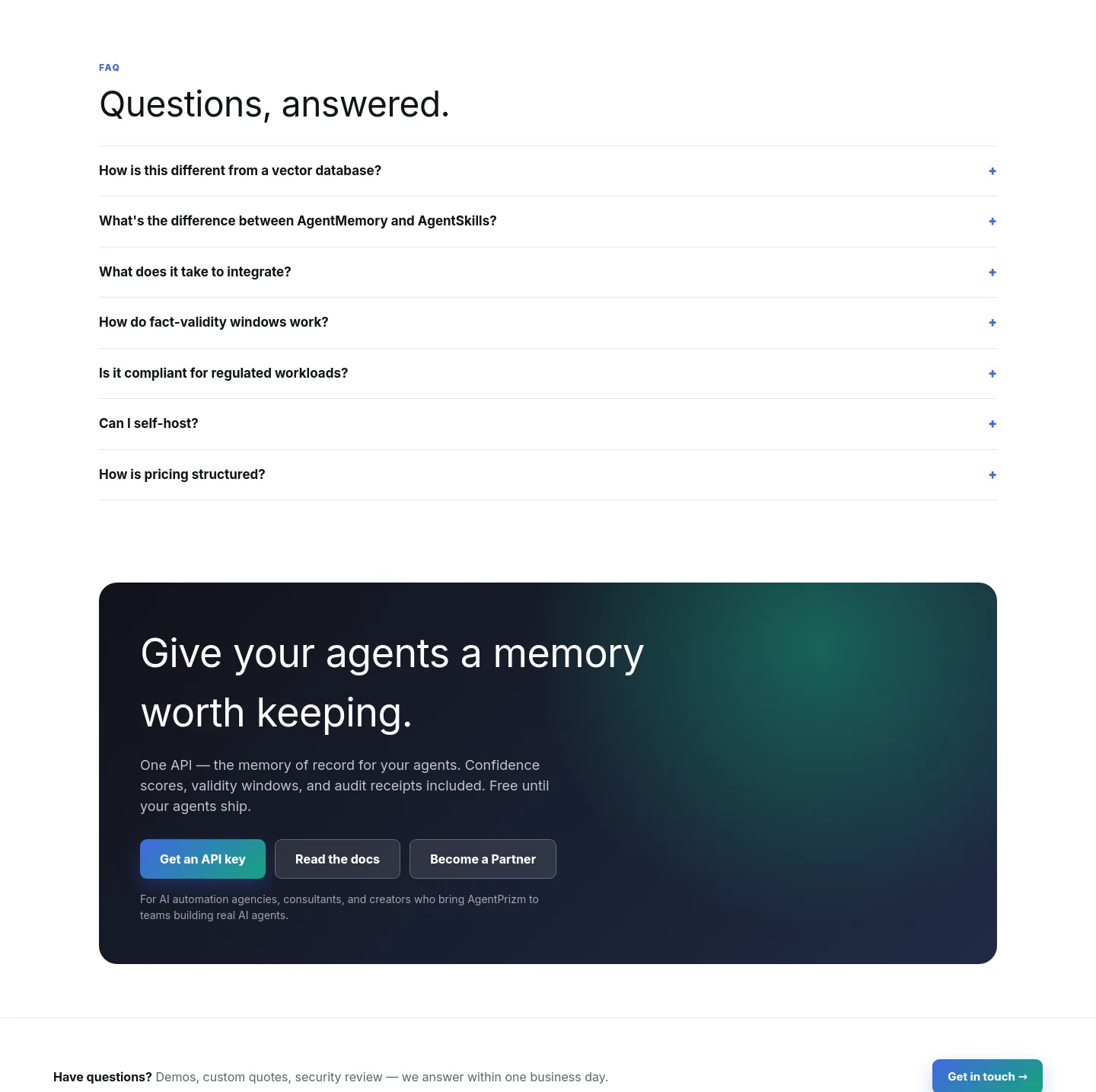 agentprizm.com — FAQ