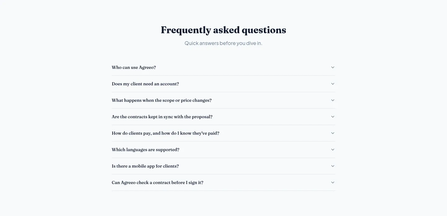 agreeotech.com FAQ section