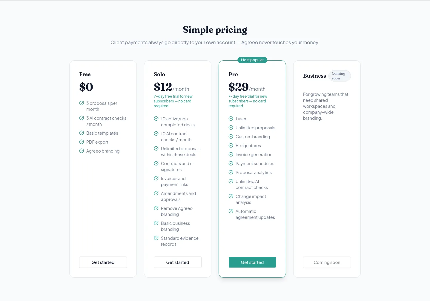 agreeotech.com — Pricing
