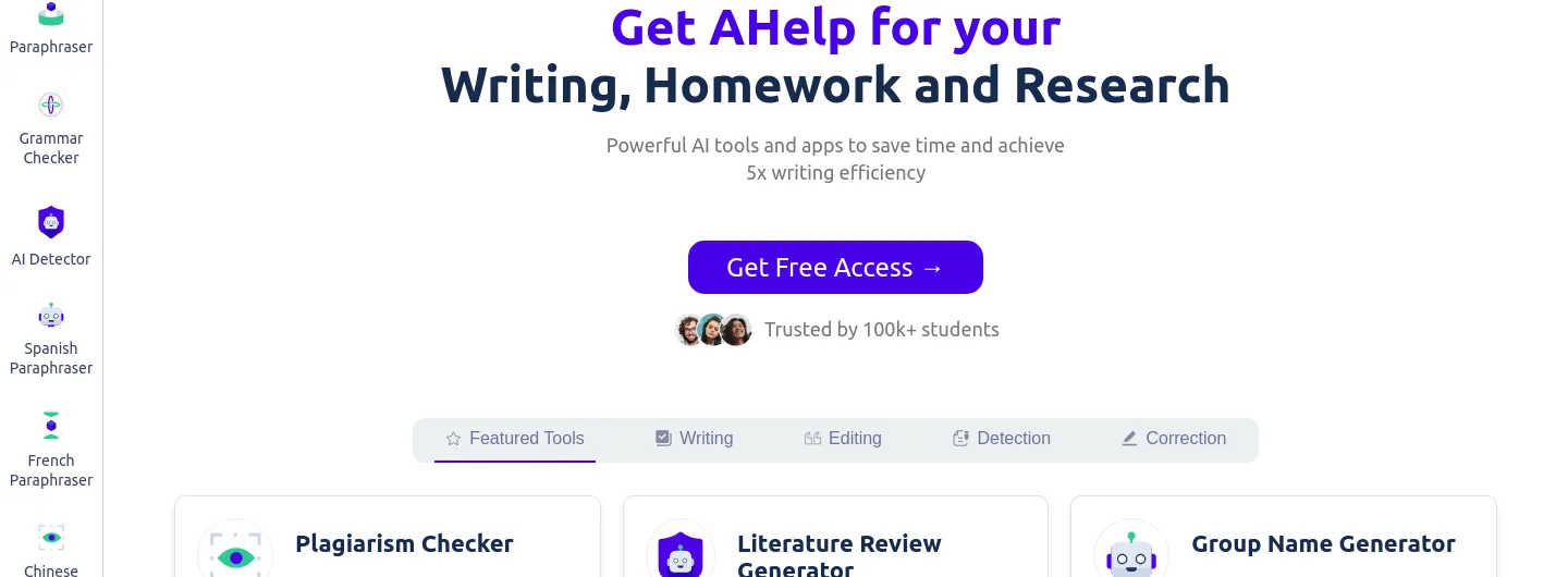 ahelp.com Hero section