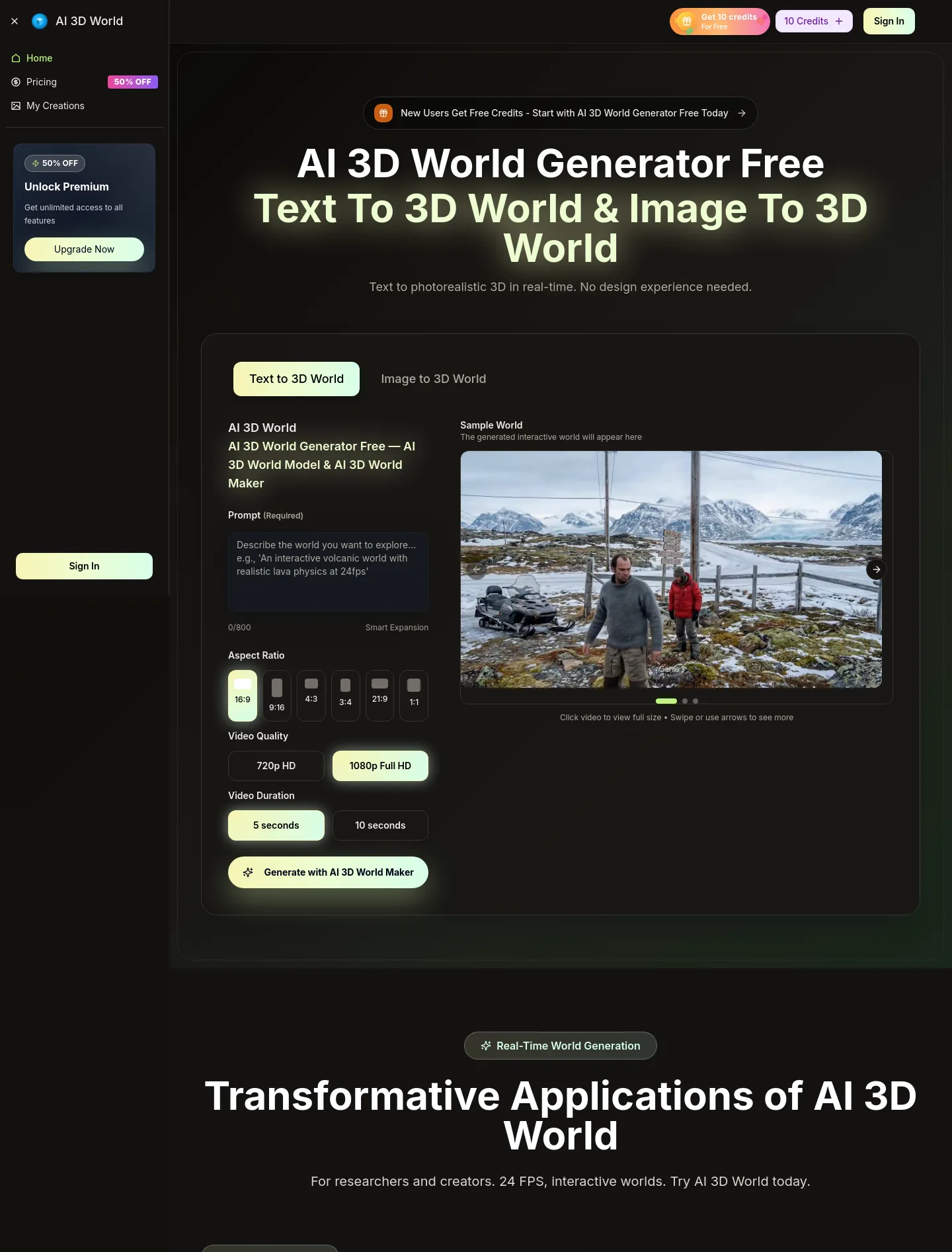 ai3dworld.org — a measured funnel
