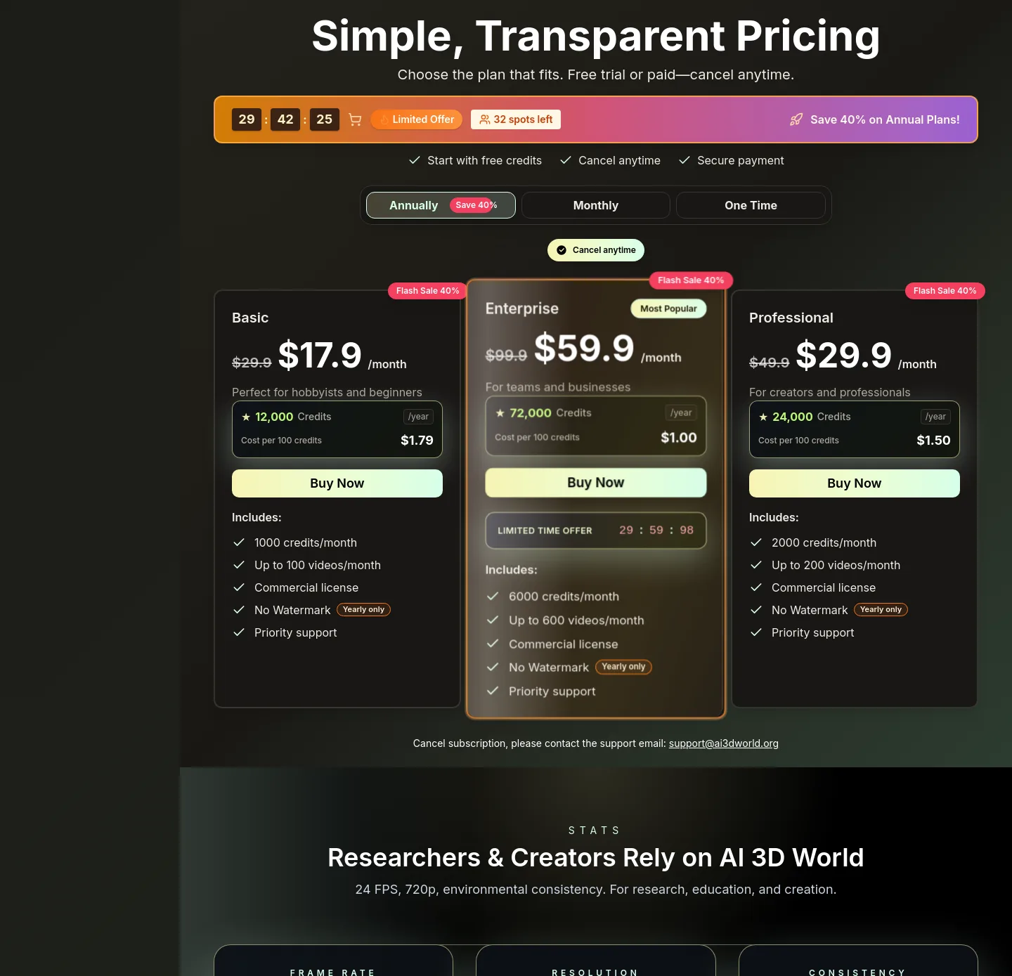 ai3dworld.org — Pricing