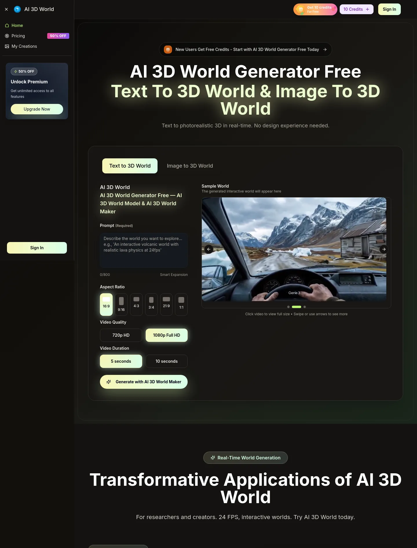 ai3dworld.org — a measured funnel