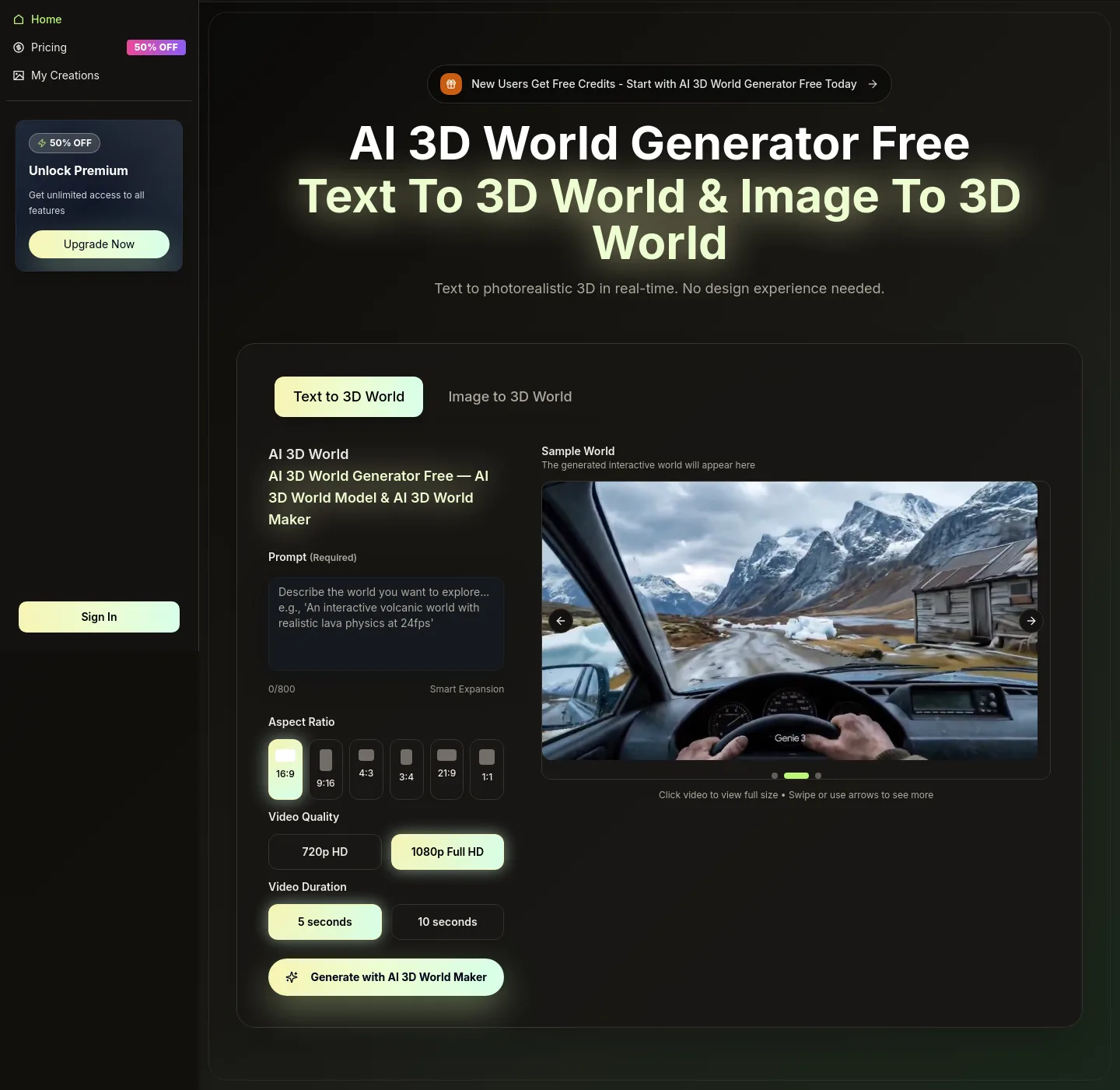 ai3dworld.org — Hero