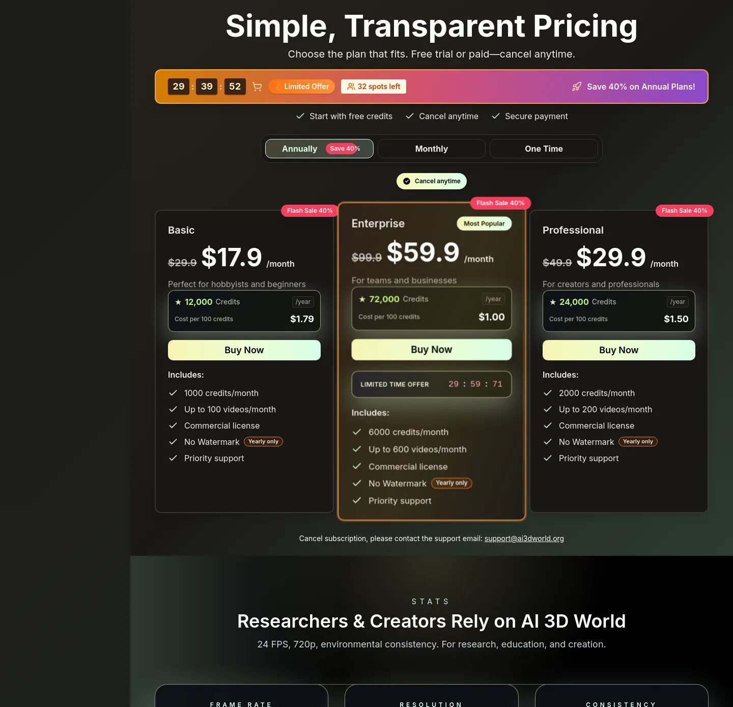ai3dworld.org — Pricing
