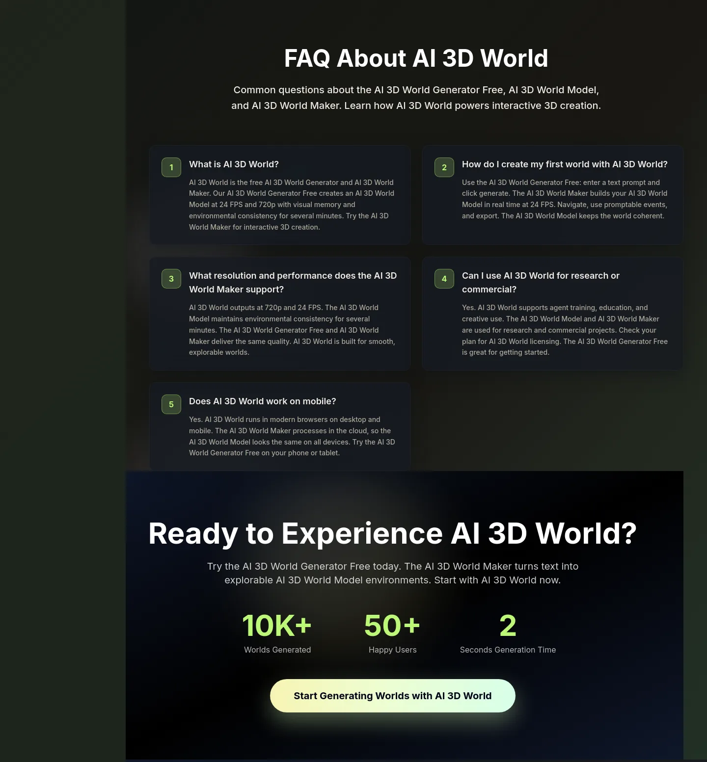 ai3dworld.org — FAQ