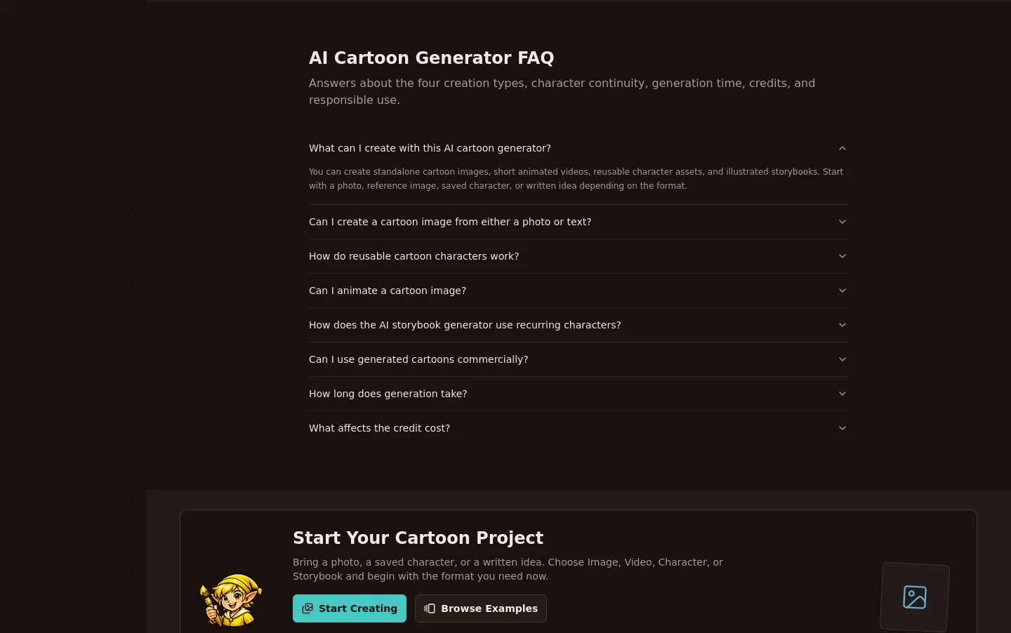 aicartoongenerator.io — FAQ