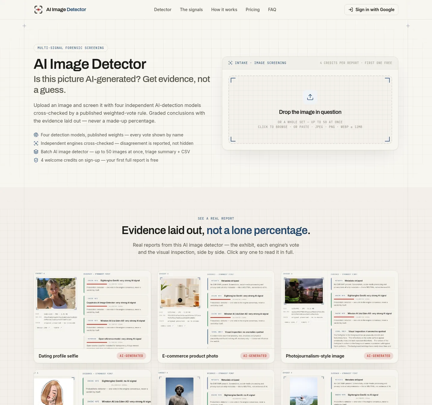 aiimagedetector.info — a measured funnel
