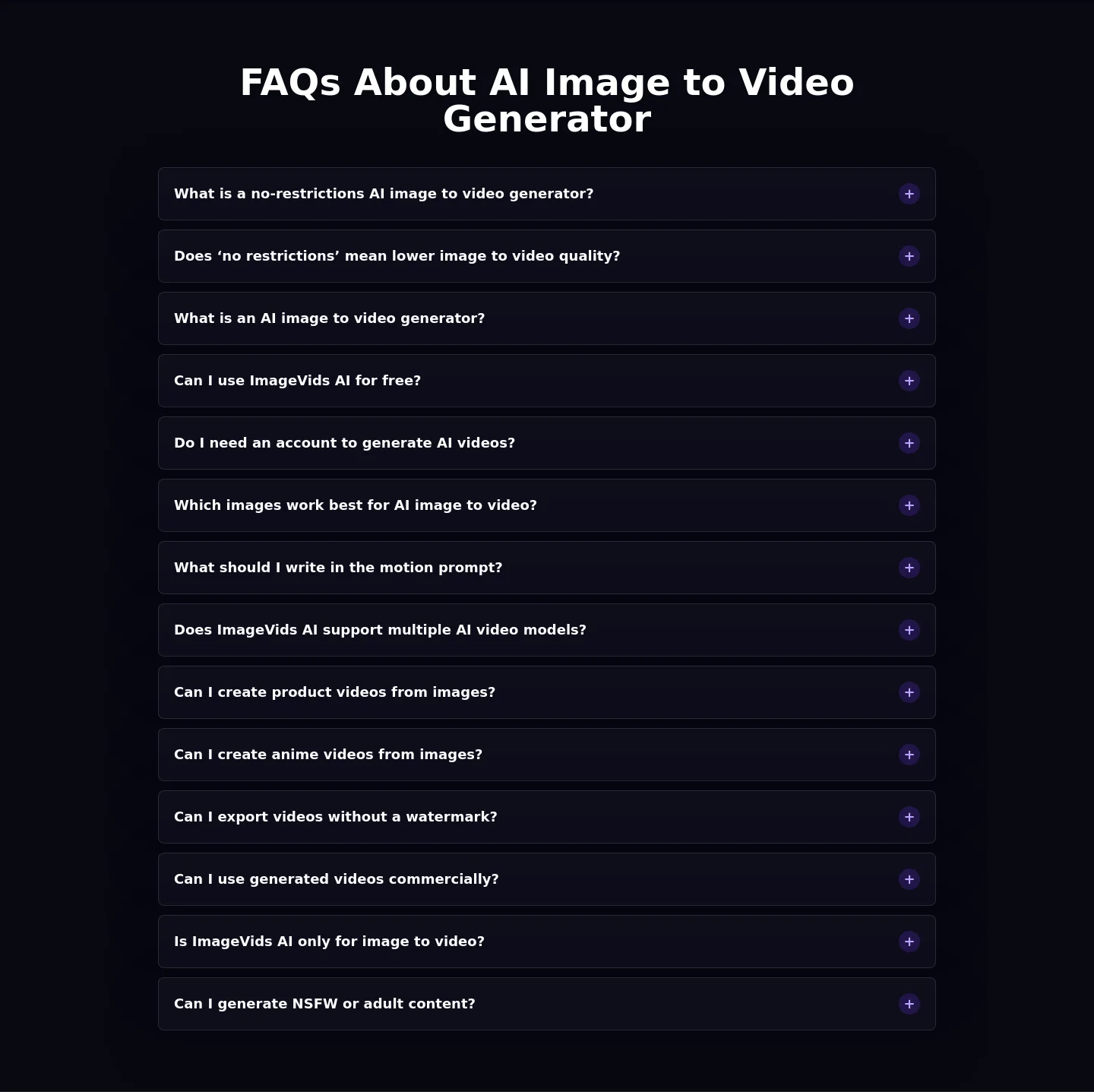 aiimagetovideos.com — FAQ