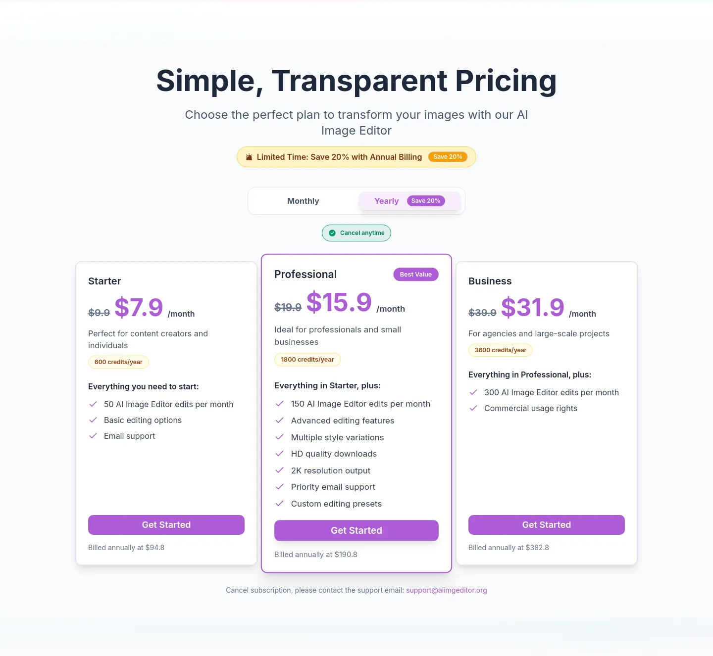 aiimgeditor.org — Pricing