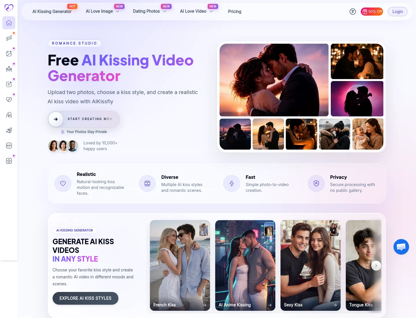 aikissfiy.com Hero section