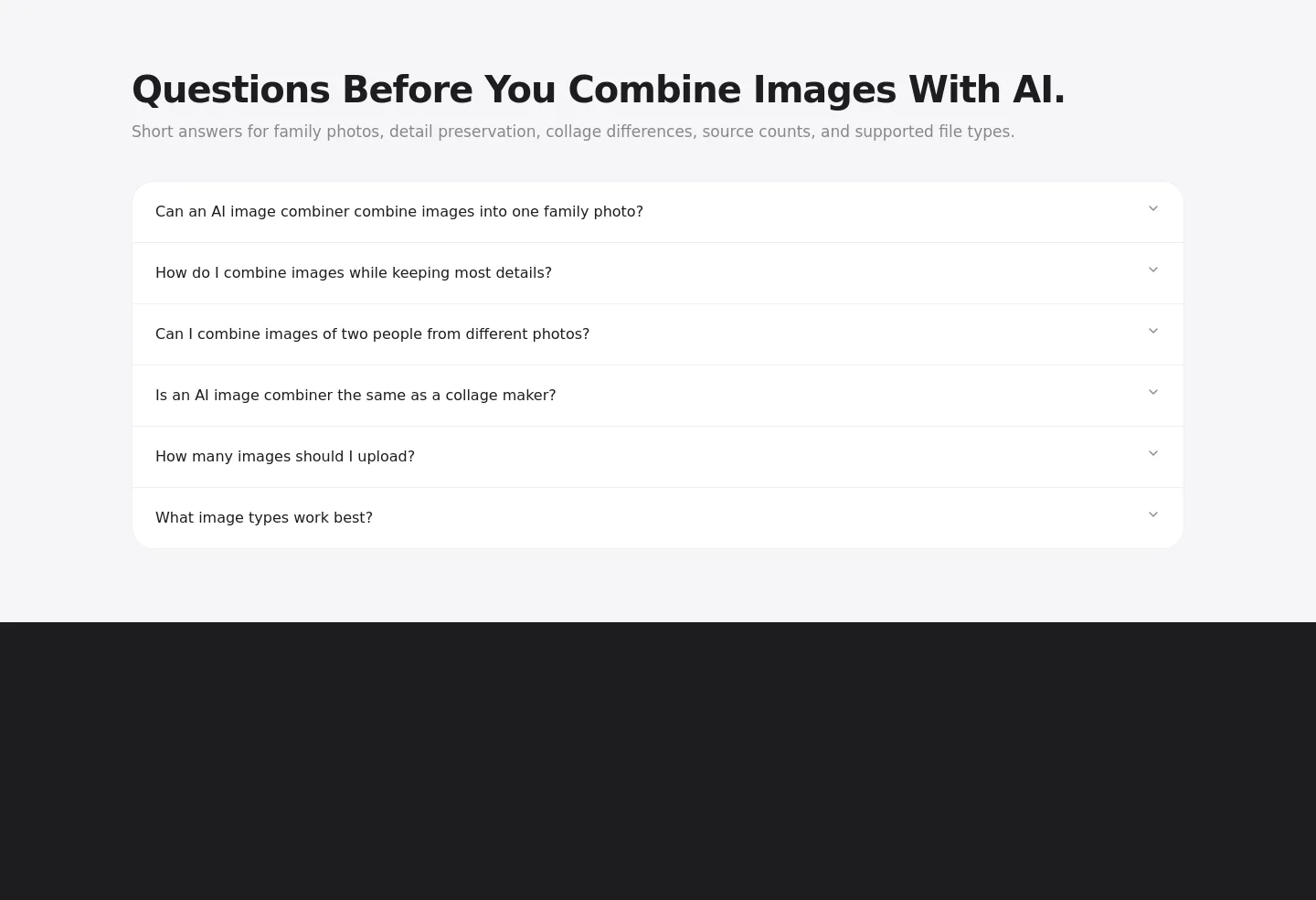 aimagecombiner.net FAQ section