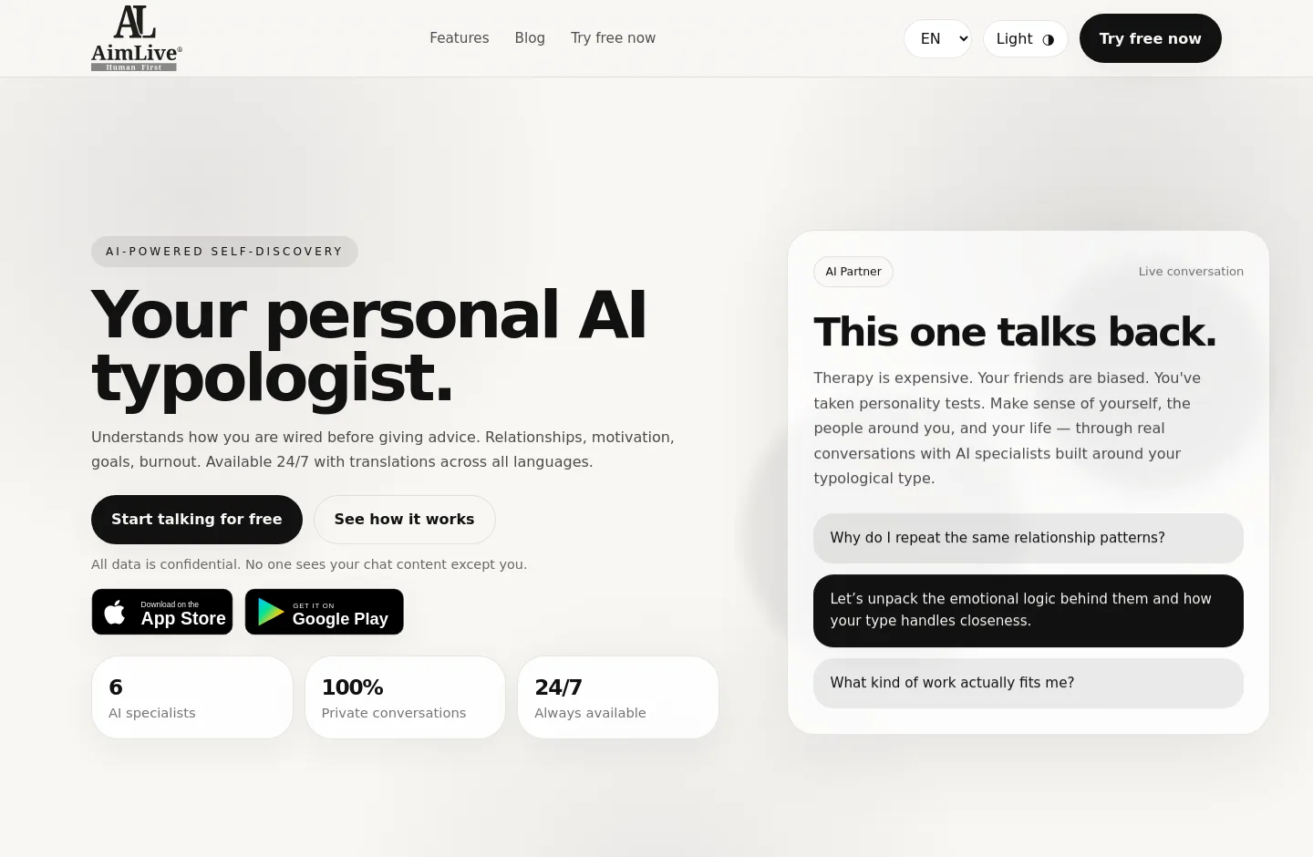 aimlive.ai — a measured funnel