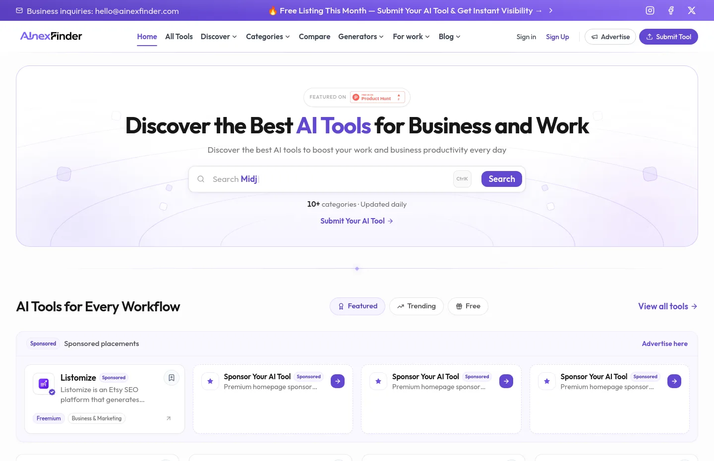ainexfinder.com — a measured funnel