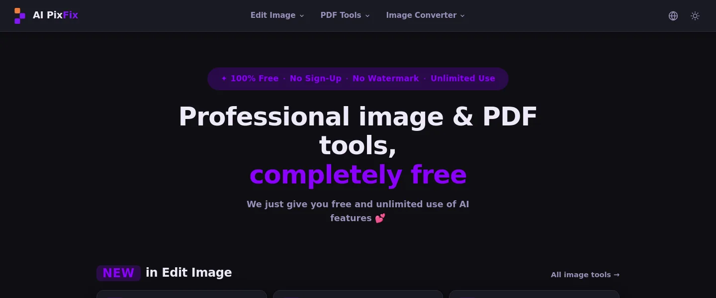 aipixfix.com — a measured funnel