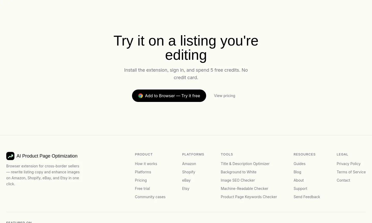 aiproductpageoptimization.com — CTA