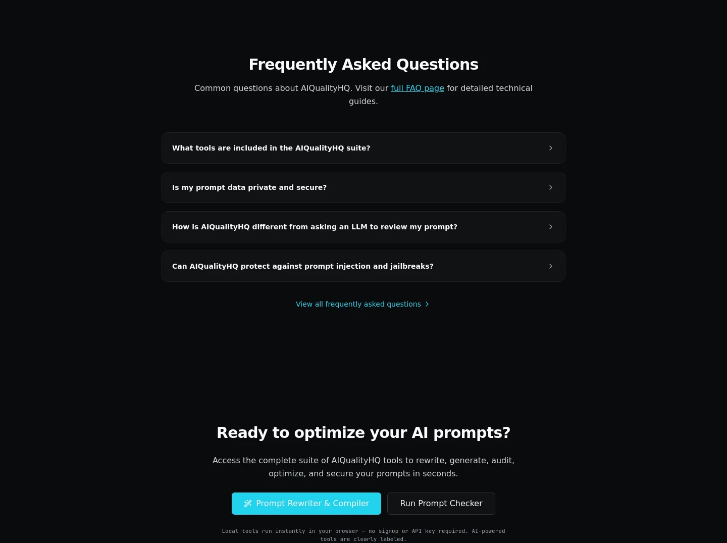 aiqualityhq.com — FAQ