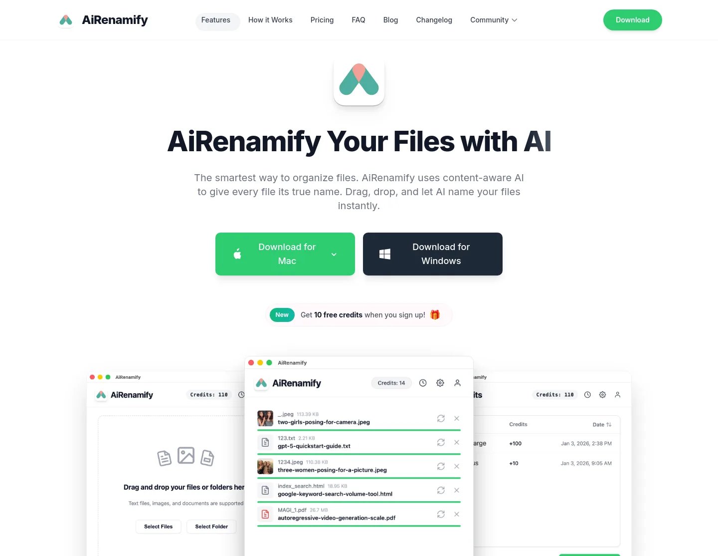 airenamify.com — a measured funnel