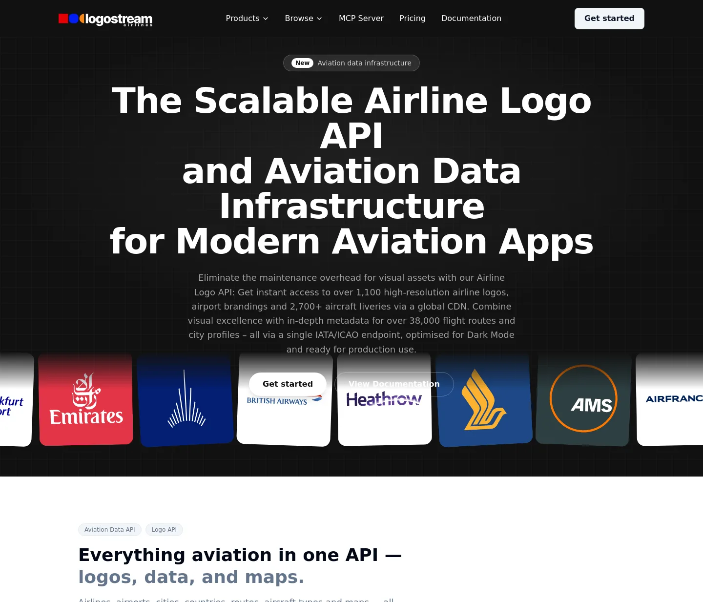 airline.logostream.dev — a measured funnel