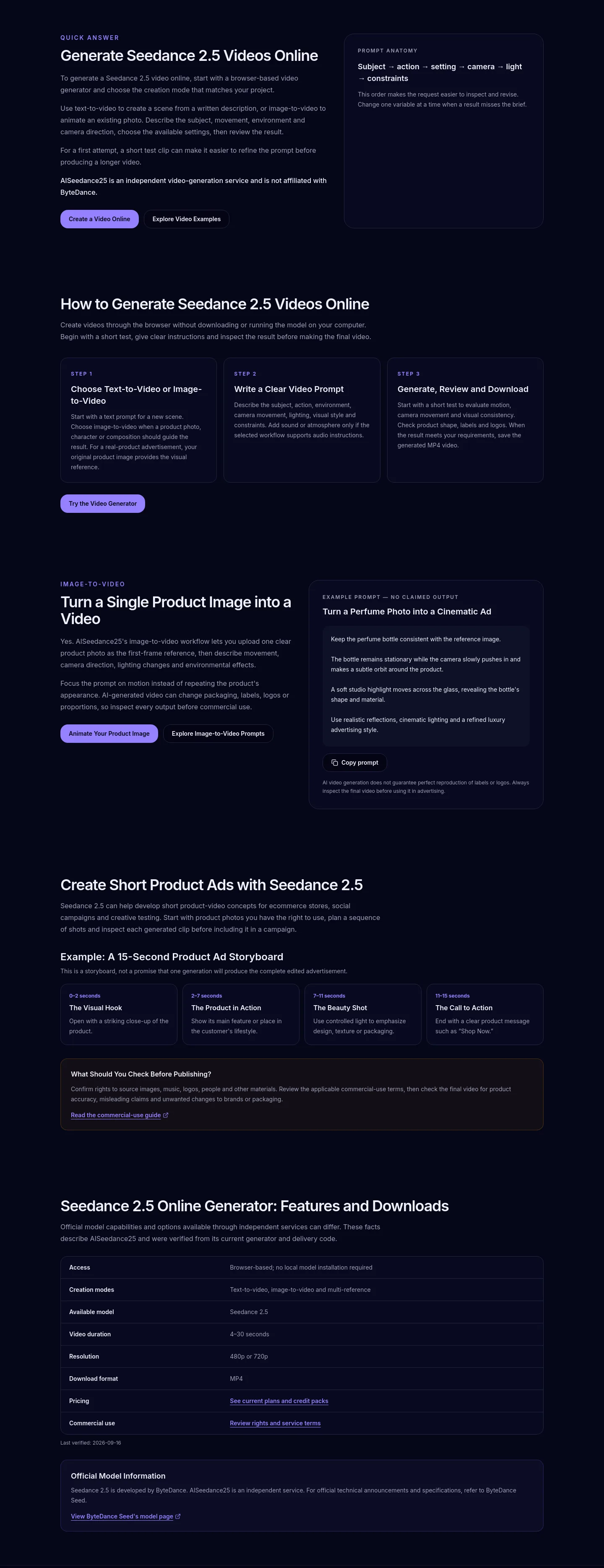 aiseedance25.app — Features