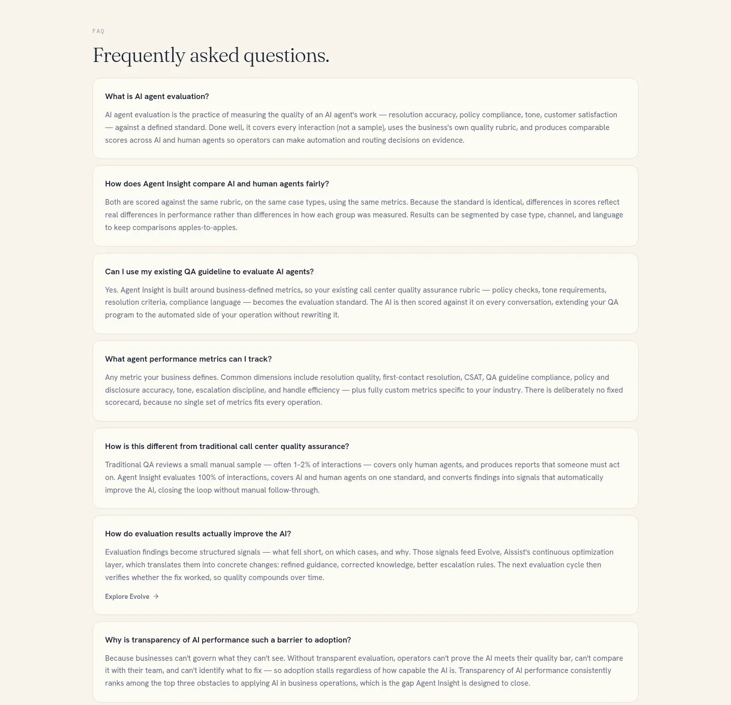 aissist.io FAQ section