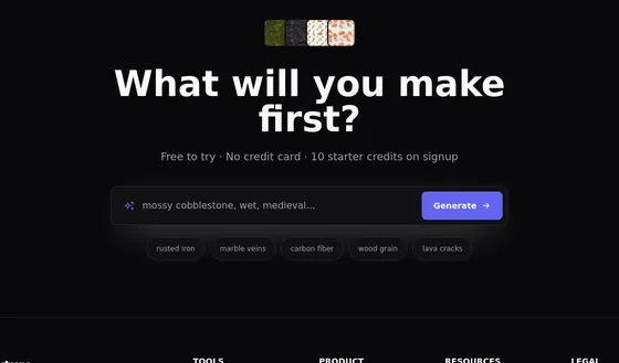 No credit card element from aitexture.ai