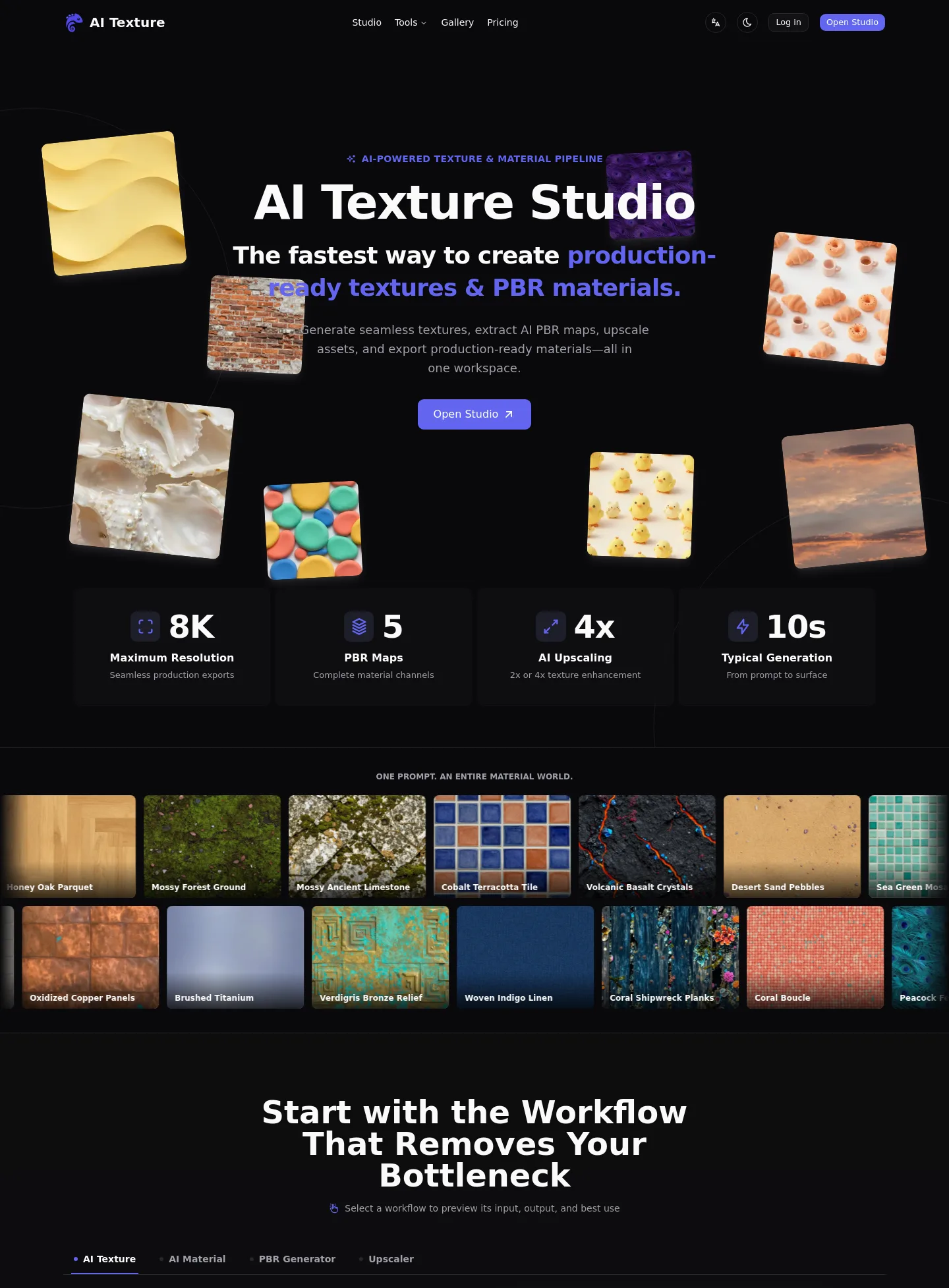 aitexture.ai — Hero + Pricing