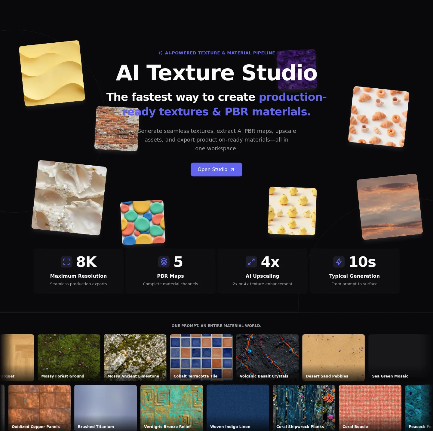 aitexture.ai — a real Hero section
