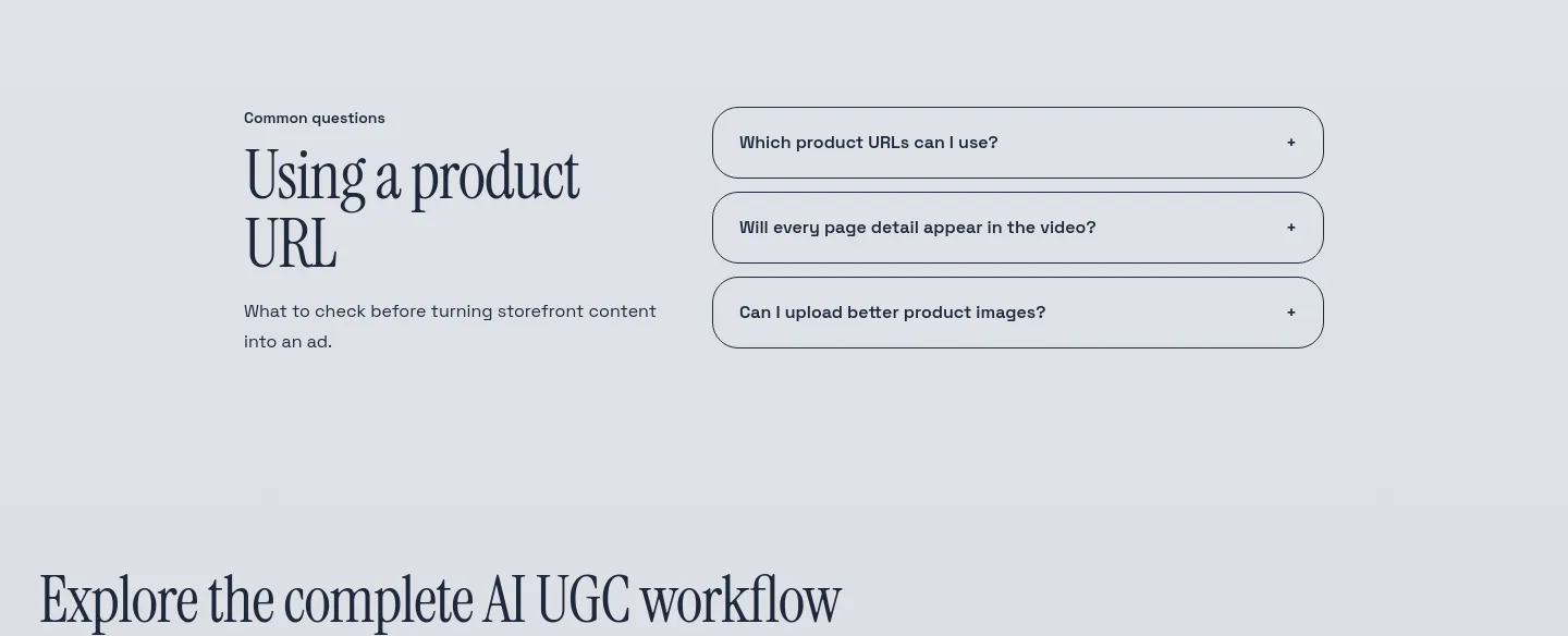 aiugcvideogenerator.com — a real FAQ section
