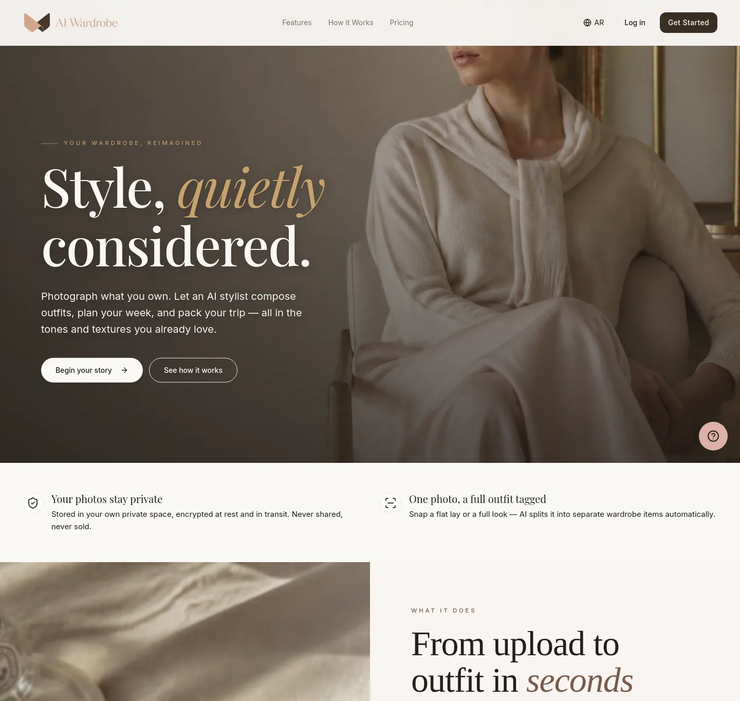 aiwardrobe.co — a measured funnel
