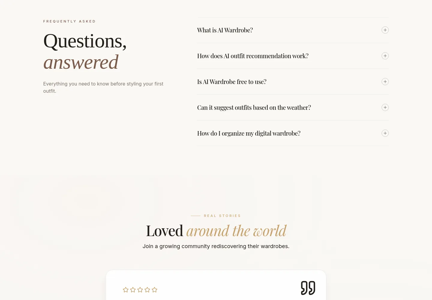 aiwardrobe.co FAQ section