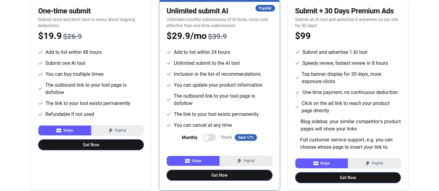 aiwith.me — a real Pricing section