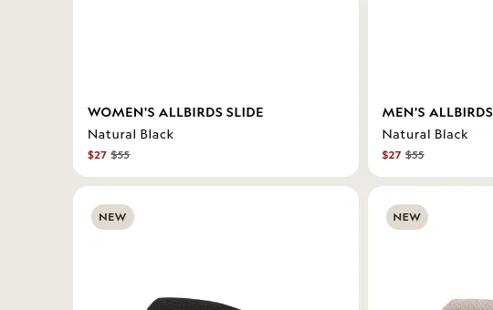 Price anchor element from allbirds.com