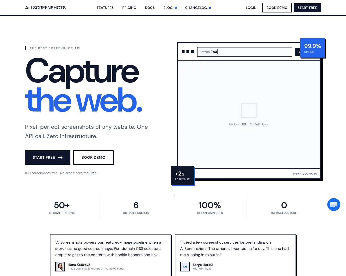 allscreenshots.com Hero section