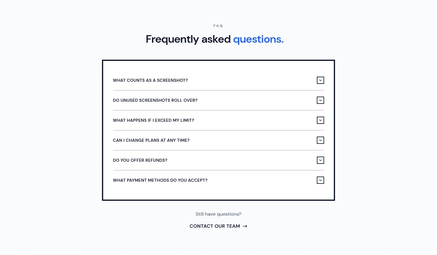allscreenshots.com FAQ section